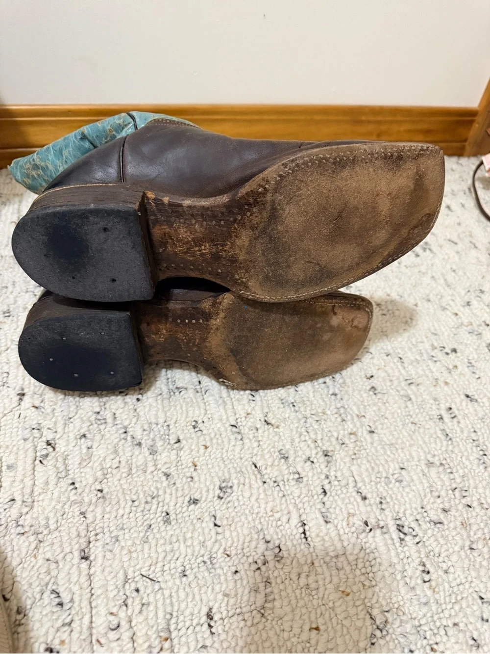Men's Two-Tone Teal & Brown Western Boots